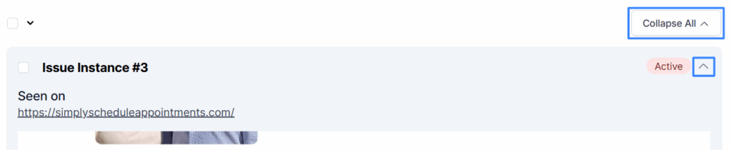 Image shows an option to collapse a single issue instance or all instances