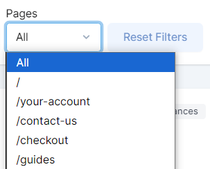 Filter the issues by looking through pages in the dropdown.