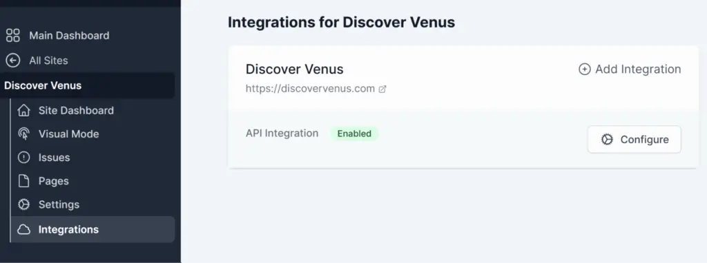 API integration enabled