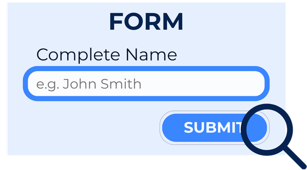 An example of a form where the submit button has no visible focus indicator.