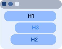 Heading outline showing skipped H1 to H3 jump