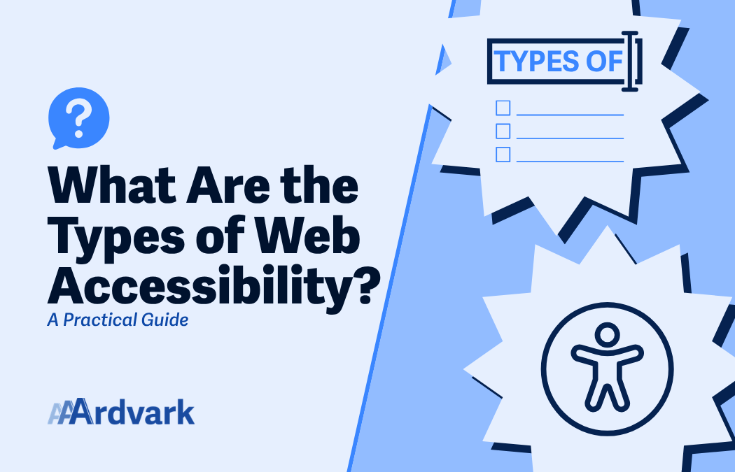 Text "What are the types of web accessibility?"
